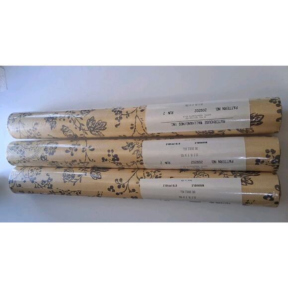 Waterhouse Wallhangings Cape Cod Floral WH209 CHARCOAL/MUSTARD. Price Per 1 Yard - Picture 3 of 4